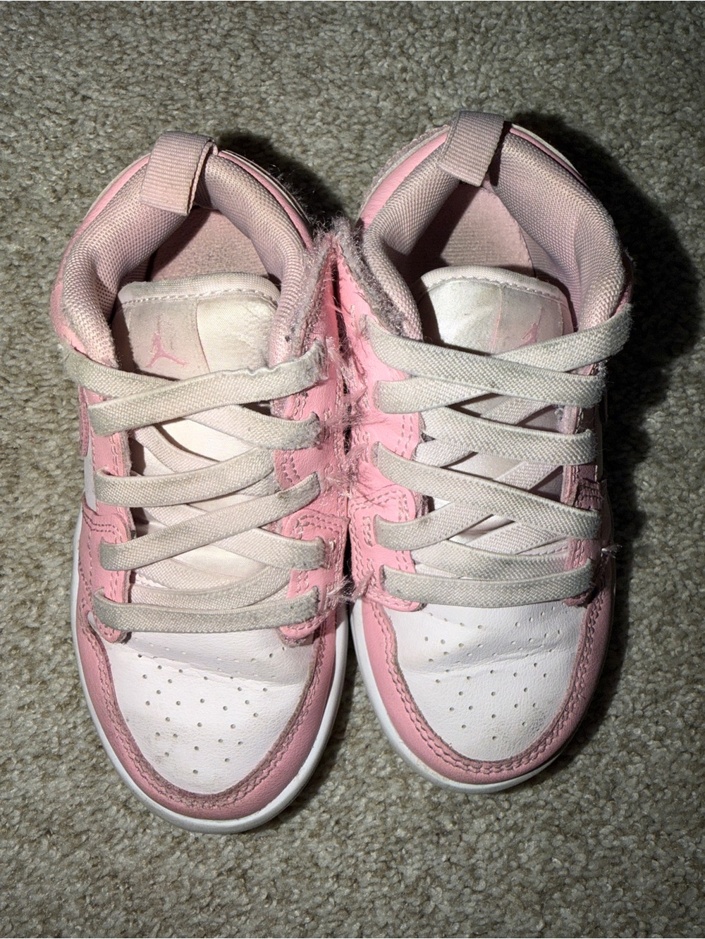 Jordan 1 Alt Kids Pink and White Sneakers